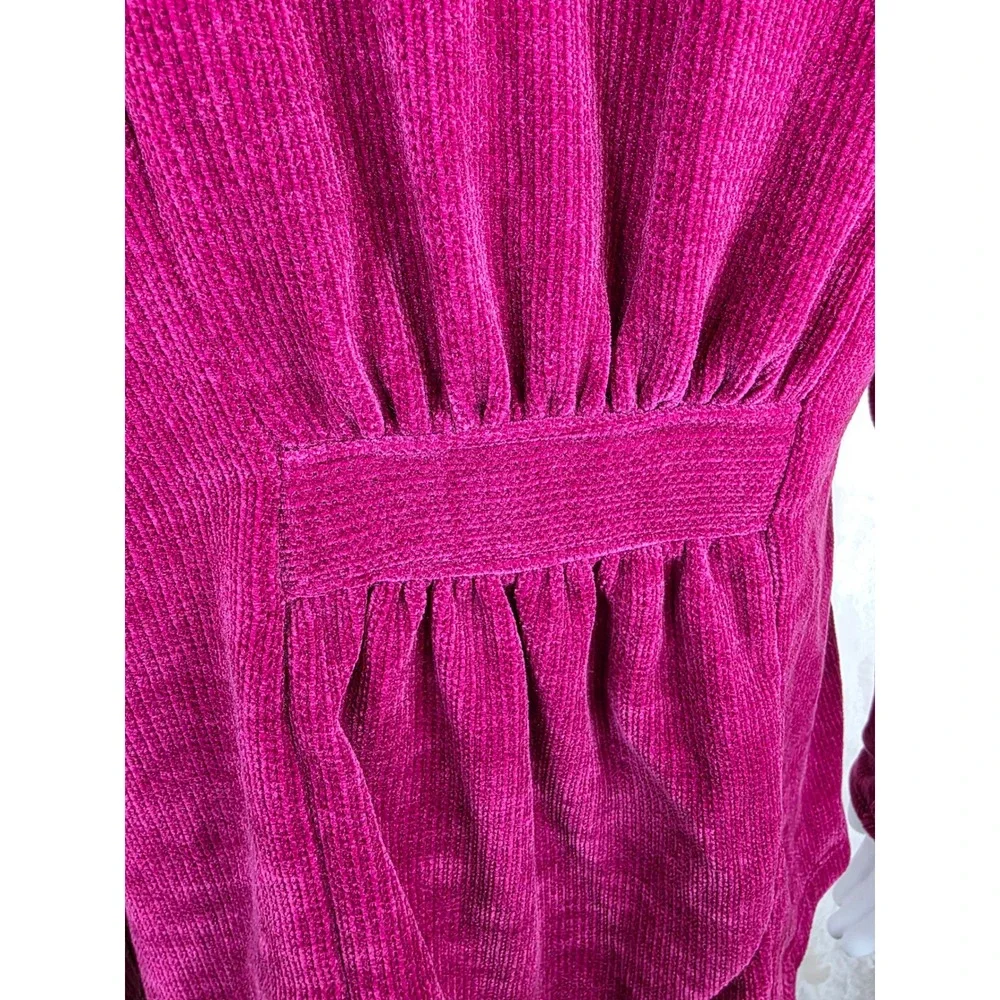 3rd + Malt‎ Womens Petite Medium Fuchsia Pink Chenille Corduroy Cardigan